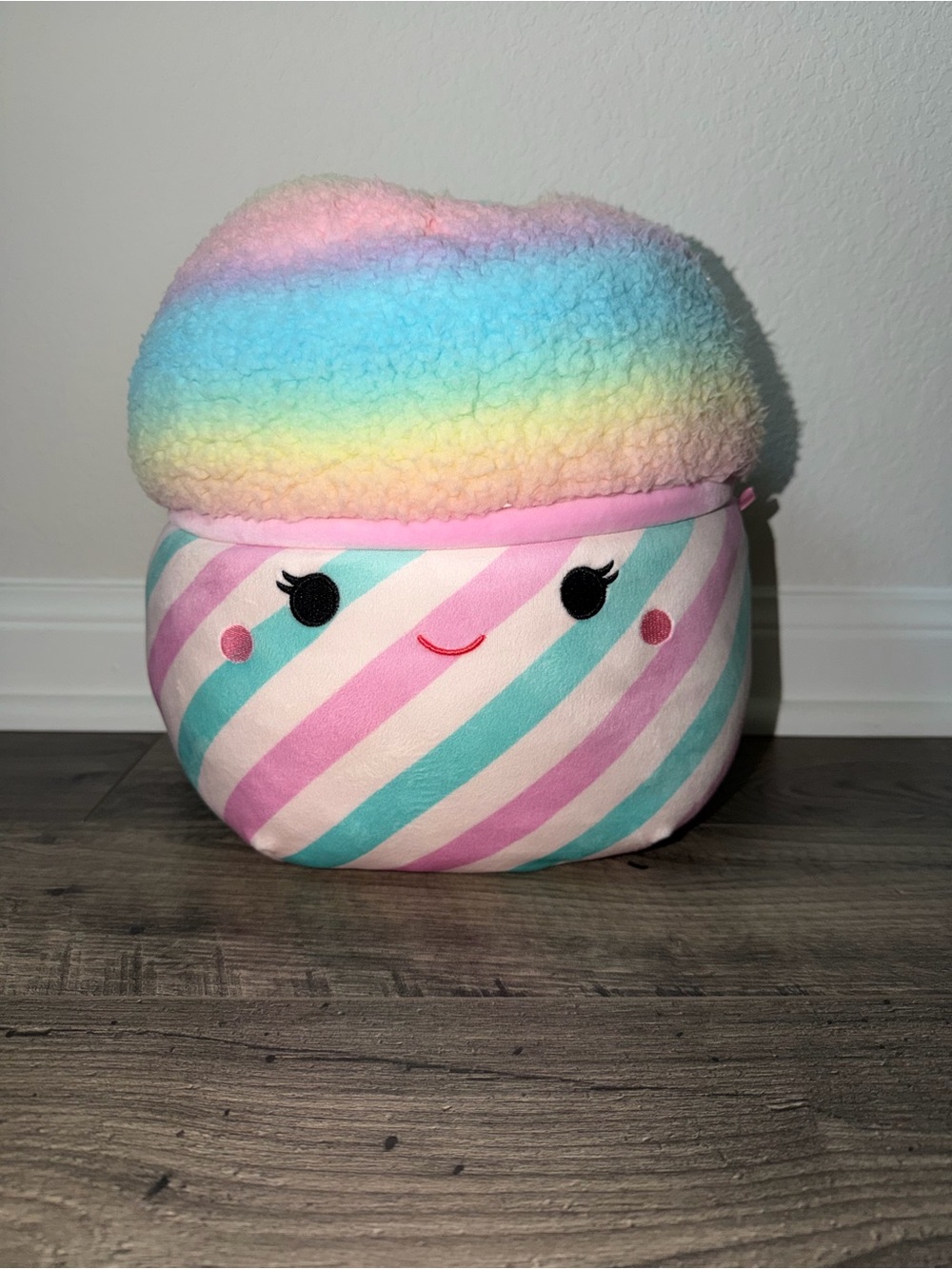 Squishmallows Pastel Pink Teal Stripe Plush